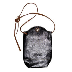 Heroing Leather Crossbody Shoulder Bag Black Tan Y2K Pouch